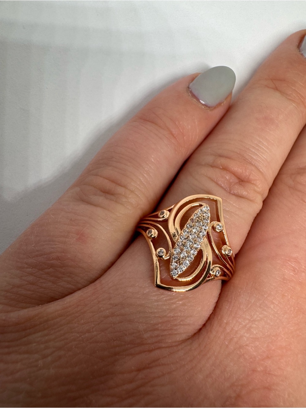 14K 585 Rolled Gold Ring Size 9 - Picture 5 of 8